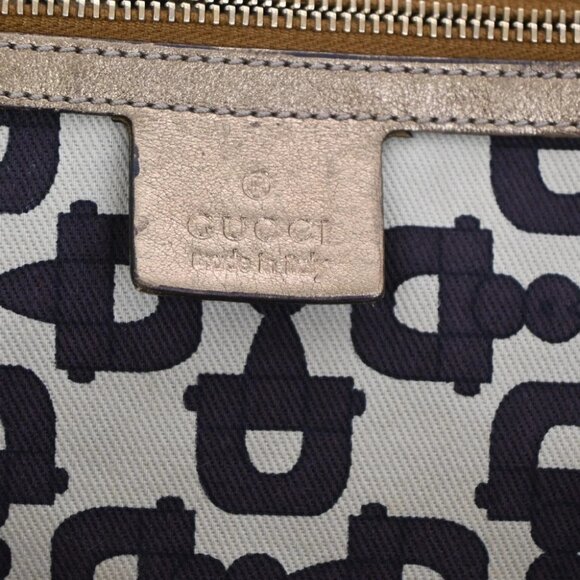 GUCCI GG Sherry Line ShoulderTote Bag Canvas Leather Beige Italy - Picture 12 of 14